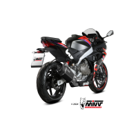 MIVV-Komplettanlage 2x1 SR1 - Edelstahl Schwarz für APRILIA - RS 457 BJ. 2024 > 2025 - A.021.LR1XB