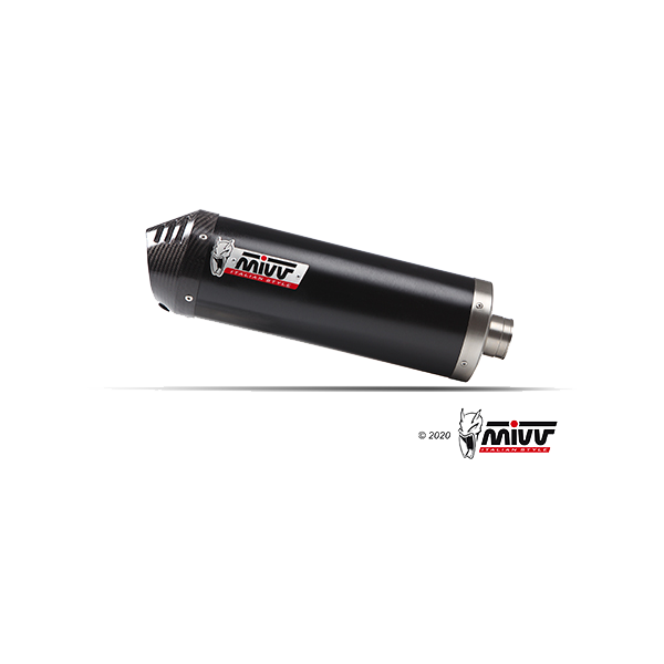 MIVV-SLIP-ON OVAL - Edelstahl Schwarz mit Carbon Endkappe für VOGE - VALICO 525DSX BJ. 2024 > 2025 - VO.004.LZC